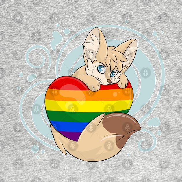 LGBTQIA+ Flag Heart - Fennec Fox by Fennekfuchs